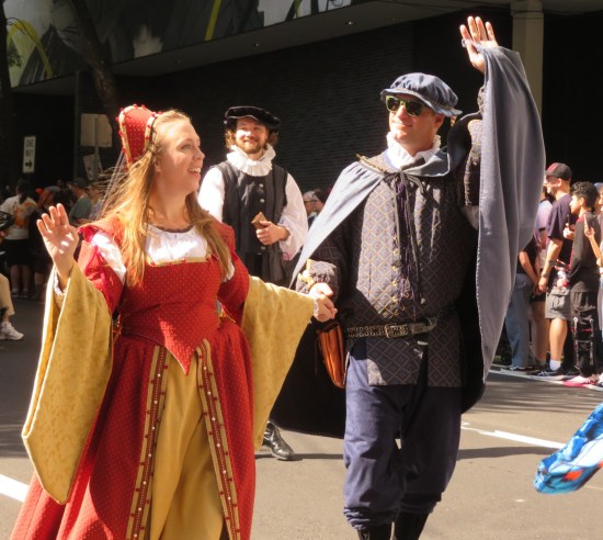 Two actors in Shakespearean garb.
