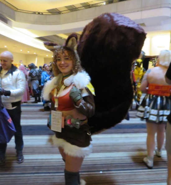 Squirrel Girl costume with very large tail.
