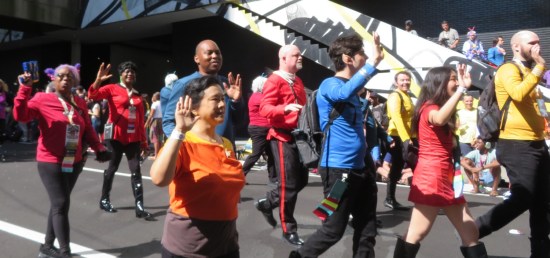 More Star Trek fans marching.