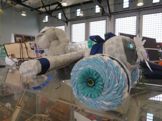 stuffed elephant in stuffed fighter plane!