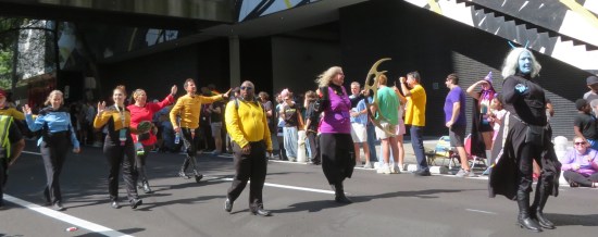 Still more Trek fans parading.