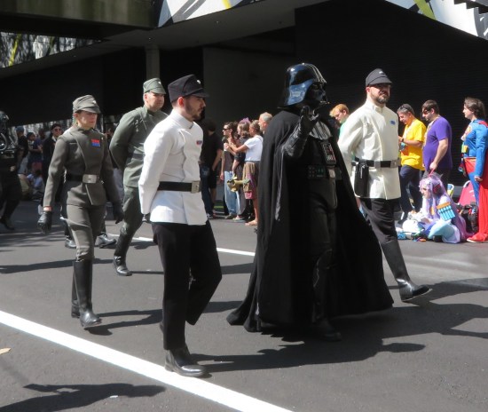 Darth vader and Imperial officers costumes.