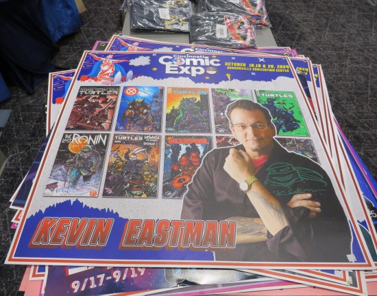 Kevin Eastman booth banner from a previous Cincinnati Comic Expo, which he signed and sketched a Teenage Mutant Ninja Turtle on. Price was fifty bucks, a steal.