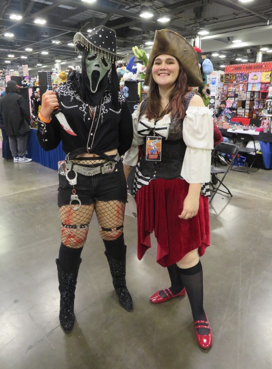 Rhinestone Cowgirl Ghostface and pirate captain cosplay