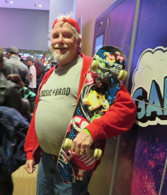 Older gentleman dressed as Steve Buscemi in his "How do you, fellow kids" fake high-schooler costume from that one "30 Rock" episode.