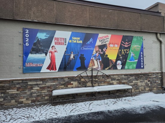 Beef & Boards banner listing plays and images for their 2026 season.