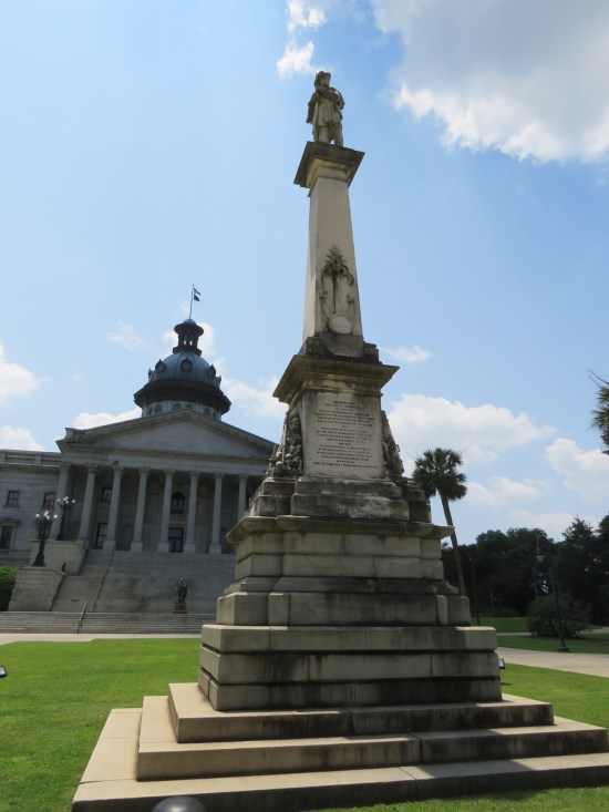 soldiers monument on statehouse lawn.