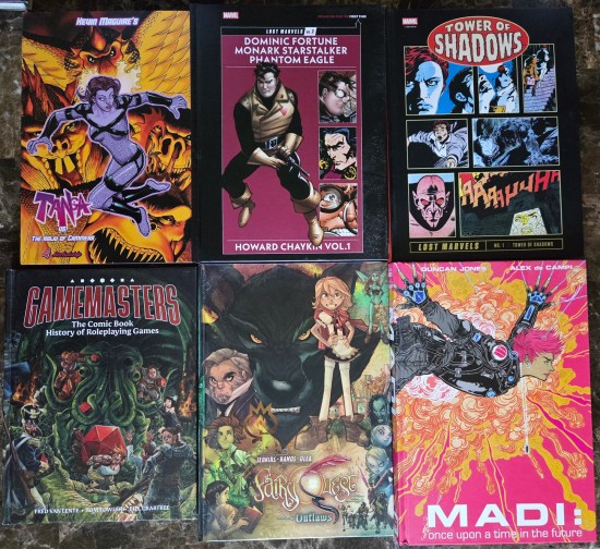 Six graphic novels closer to magazine dimensions than comics dimensions. Refer to subsequent capsule reviews.