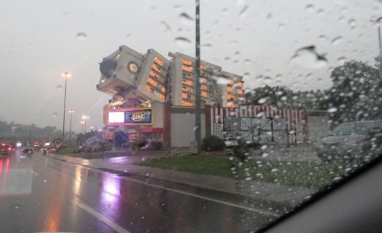 falling building in rain!