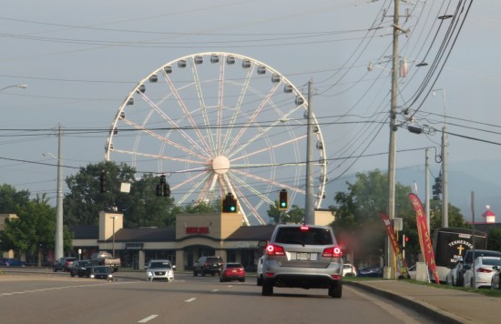 Ferris wheel in the middle of a Tennessee town.