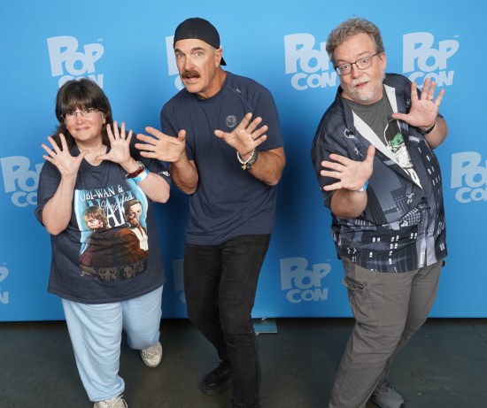 Us doing jazz hands with Patrick Warburton!
