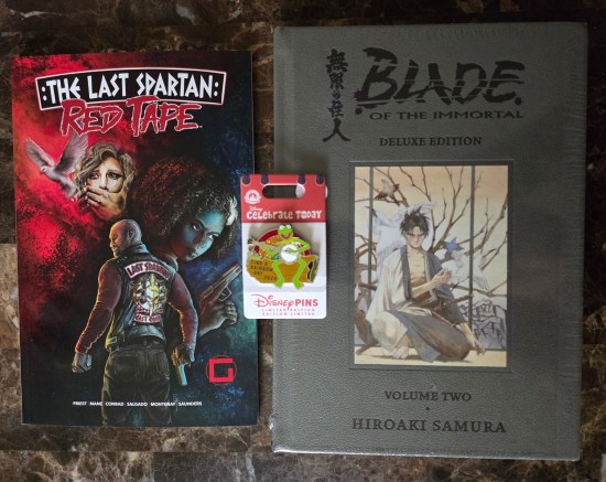Tyler Mane graphic novel, Blade of the Samurai omnibus, Kermit pin.