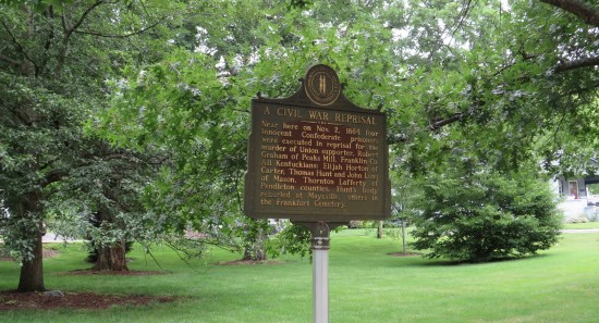 historical marker titled "A Civil War Reprisal" regarding events of November 2, 1864.