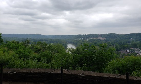 Zoomed view of Frankfort and the Kentucky River
