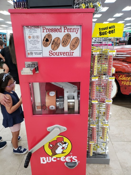 Buc-ee's smashed penny machine!