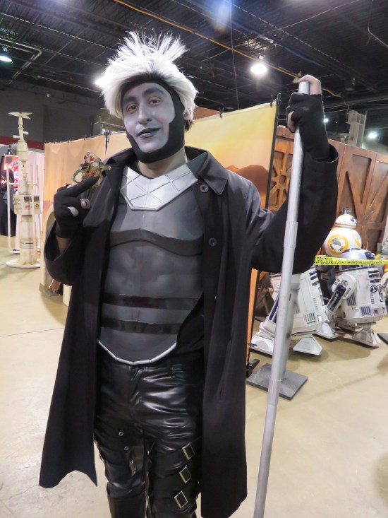 Gambit costume from X-Men '97, all black and white and with bo staff.