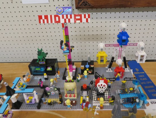 Lego Midway about two square feet by one square foot.