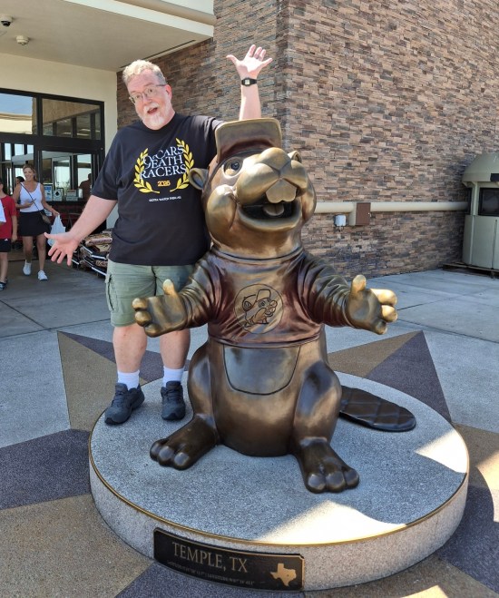 me doing jazz hands with Temple TX Buc-ee!