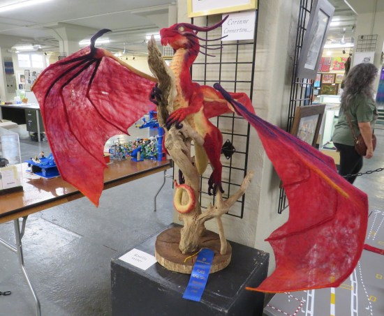 red dragon sculpture with at least a five-foot wingspan.