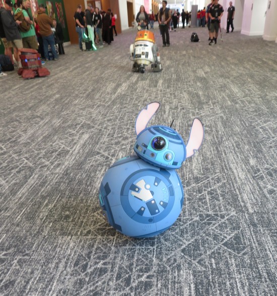 BB-8 droid painted like Disney's Stitch.