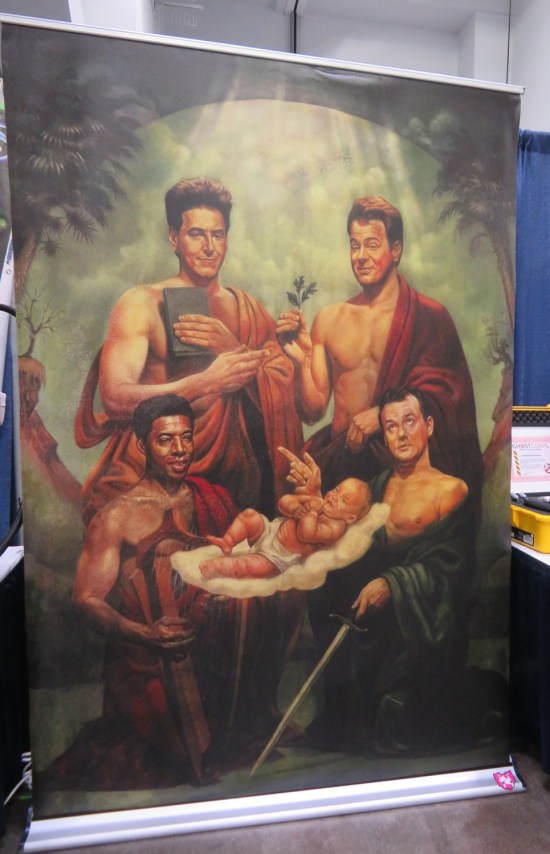 Ghostbusters 2 painting of the four stars as ancient Roman partygoers.