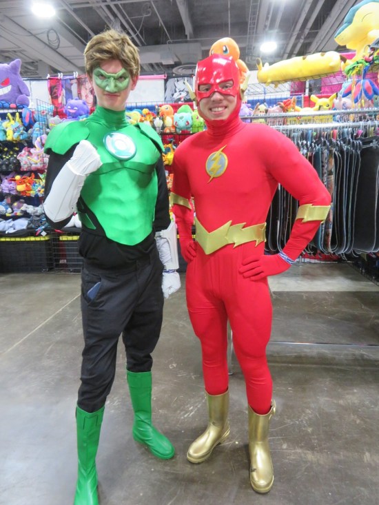 classic Green Lantern and Flash costumes.