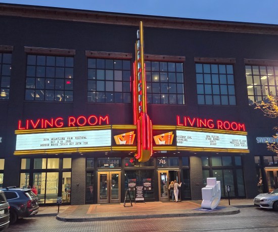 Living Room Theaters marquee as of Oct 2026!