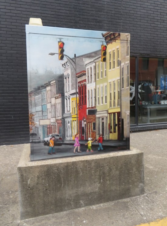 utility box with painting of quaint downtown Madison