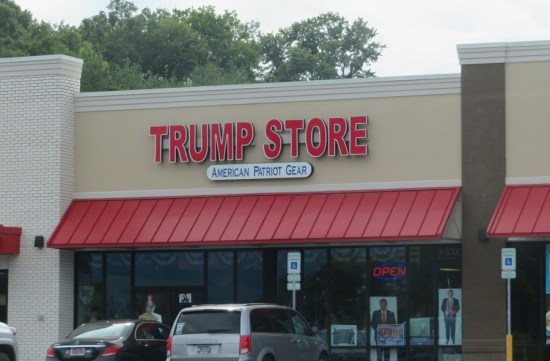 Trump Store in strip mall.