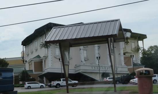 WonderWorks fun house shaped like an upside-down mansion.